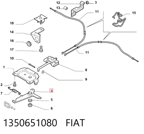 Рычаг ручного тормоза 1350651080 Fiat/Alfa/Lancia