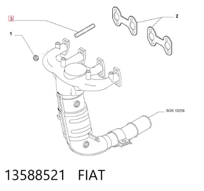 Болт (шпилька) выпускного коллектора FIAT 13588521