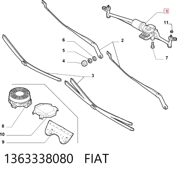 Трапеция дворников 1363338080 Fiat/Alfa/Lancia
