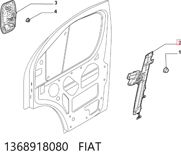 Стеклоподъемник передней левой двери 1368918080 Fiat/Alfa/Lancia