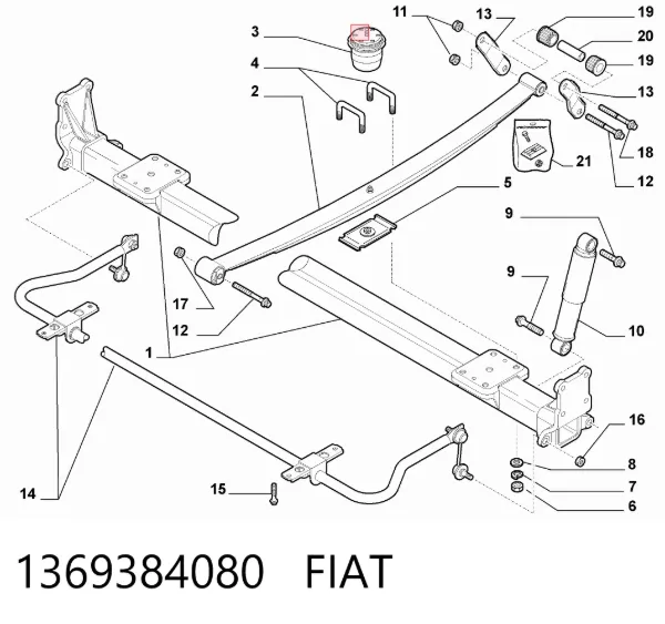Сайлентблок серьги рессоры 1369384080 Fiat/Alfa/Lancia