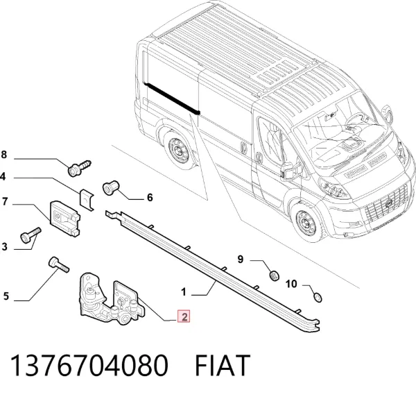 Ролик двери боковой (сдвижной) правый центральный 1376704080 Fiat/Alfa/Lancia
