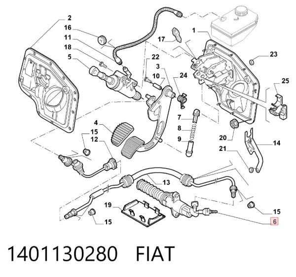 Рабочий цилиндр сцепления 1401130280 Fiat/Alfa/Lancia