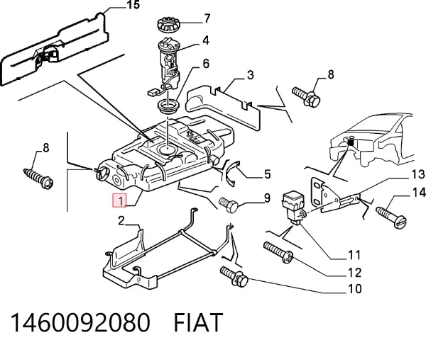 Бензобак 1460092080 Fiat/Alfa/Lancia