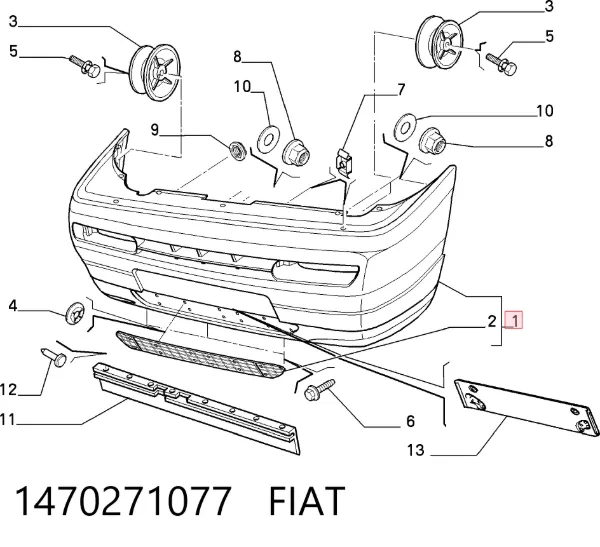 Передний бампер 1470271077 Fiat/Alfa/Lancia