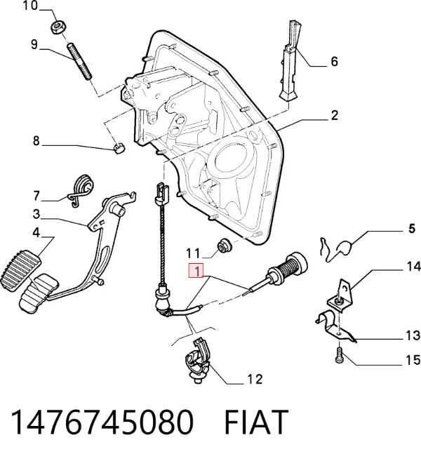 Трос сцепления 1476745080 Fiat/Alfa/Lancia