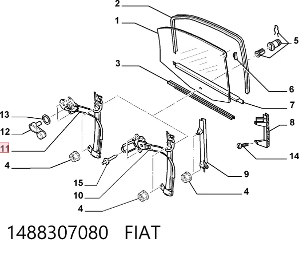 Стеклоподъемник передней левой двери 1488307080 Fiat/Alfa/Lancia
