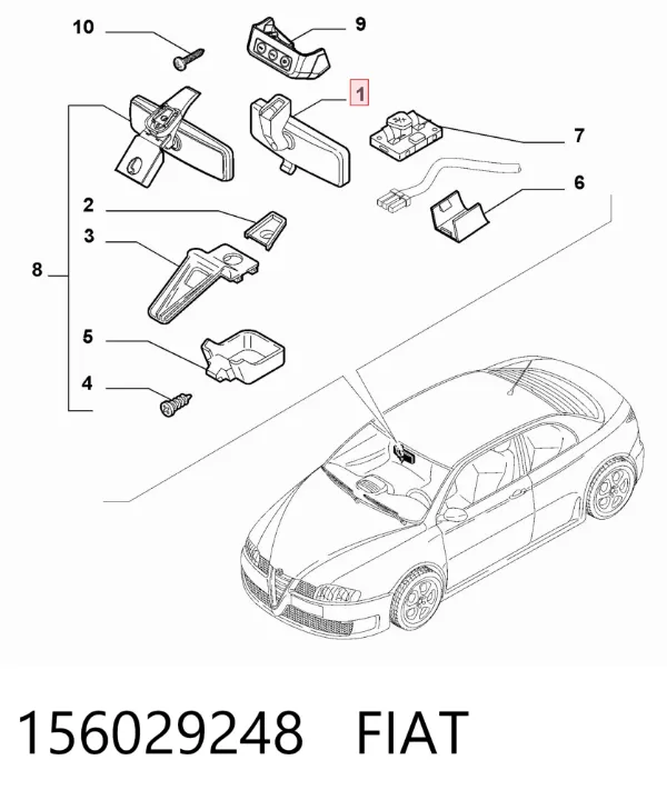 Зеркало заднего вида Alfa Romeo 147 937