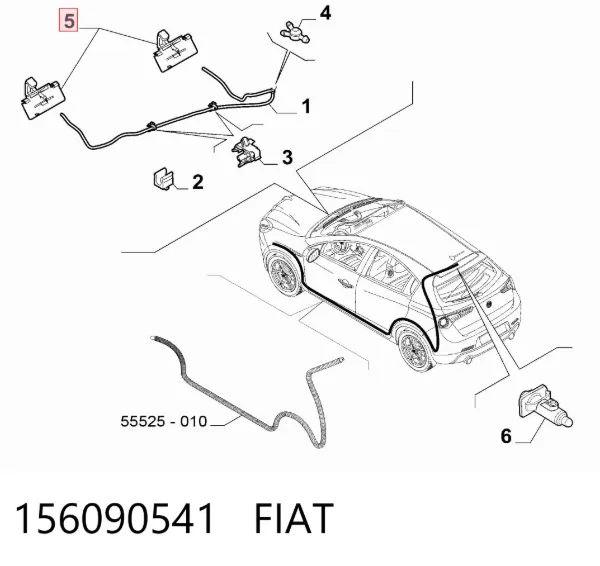 Форсунка омывателя 156090541 Fiat/Alfa/Lancia