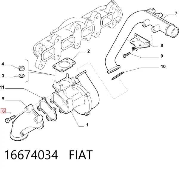 Болт выхлопной системы (глушителя) 16674034 Fiat/Alfa/Lancia