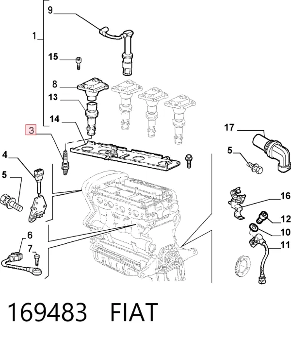 Свечи зажигания 169483 Fiat/Alfa/Lancia