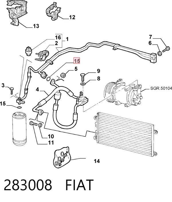 Датчик давления кондиционера 283008 Fiat/Alfa/Lancia