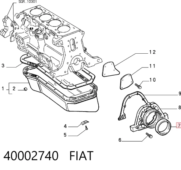 Сальник коленвала задний 40002740 Fiat/Alfa/Lancia