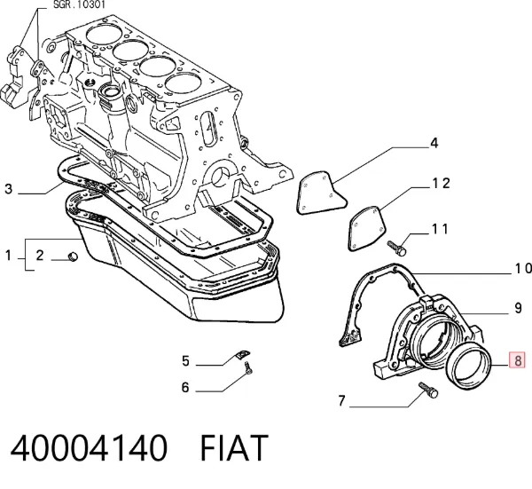Сальник коленвала задний 40004140 Fiat/Alfa/Lancia