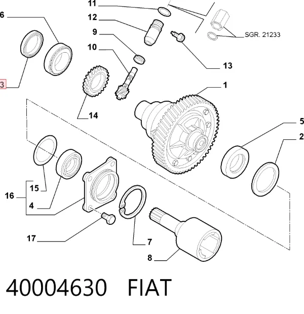 Правый сальник полуоси 40004630 Fiat/Alfa/Lancia