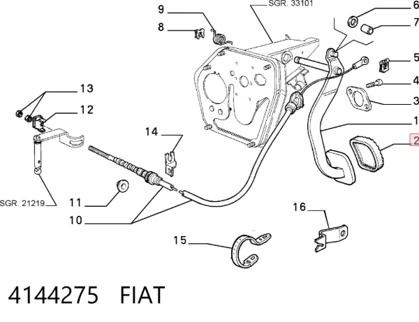 Накладка педали сцепления 4144275 Fiat/Alfa/Lancia