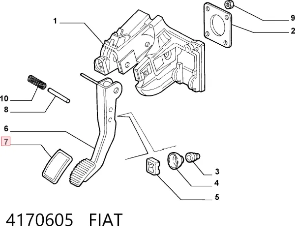 Накладка педали сцепления 4170605 Fiat/Alfa/Lancia