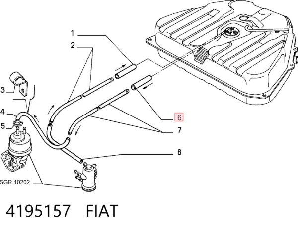 Патрубок вентиляции картерных газов 4195157 Fiat/Alfa/Lancia