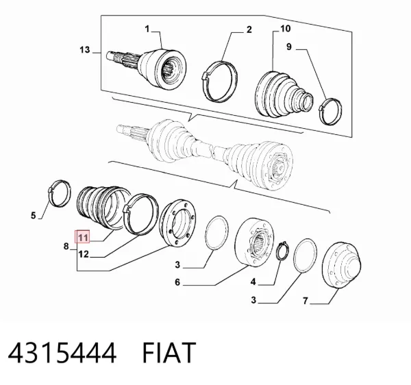 Пыльник ШРУСа внутренний 4315444 Fiat/Alfa/Lancia