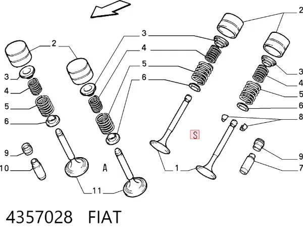 Сальники клапанов 4357028 Fiat/Alfa/Lancia