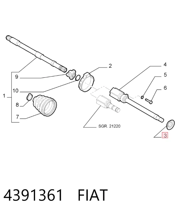 Сальник полуоси 4391361 Fiat/Alfa/Lancia