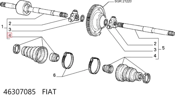 Пыльник ШРУСа внутренний 46307085 Fiat/Alfa/Lancia