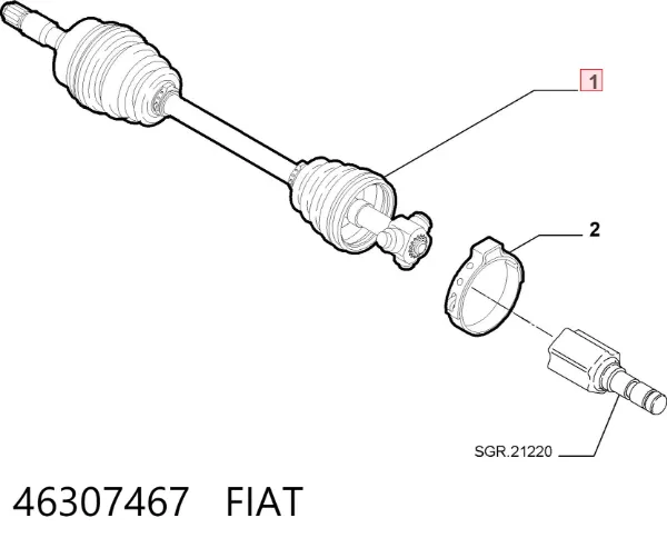 Правая полуось 46307467 Fiat/Alfa/Lancia
