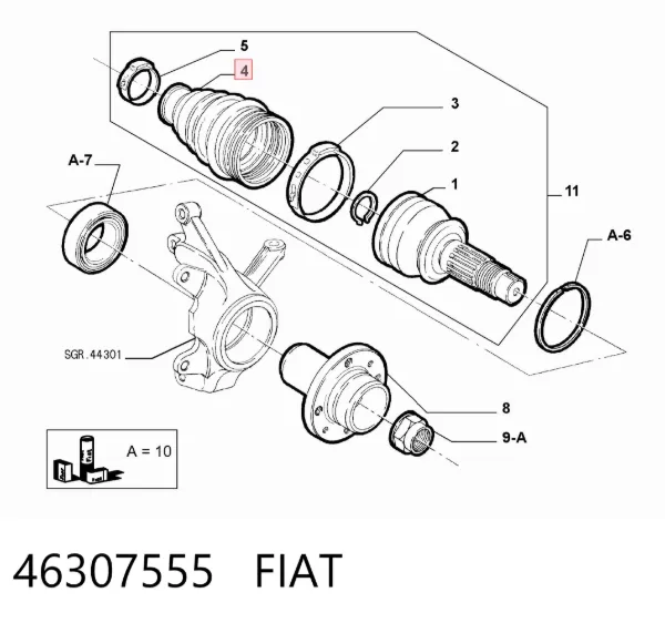 Пыльник ШРУСа наружный 46307555 Fiat/Alfa/Lancia