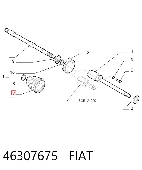 Пыльник ШРУСа внутренний 46307675 Fiat/Alfa/Lancia