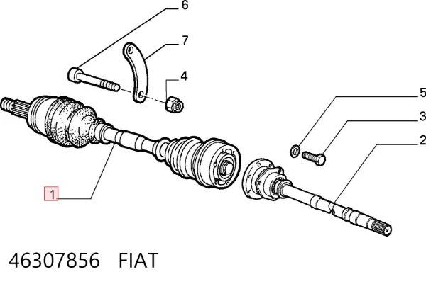 Левая полуось 46307856 Fiat/Alfa/Lancia