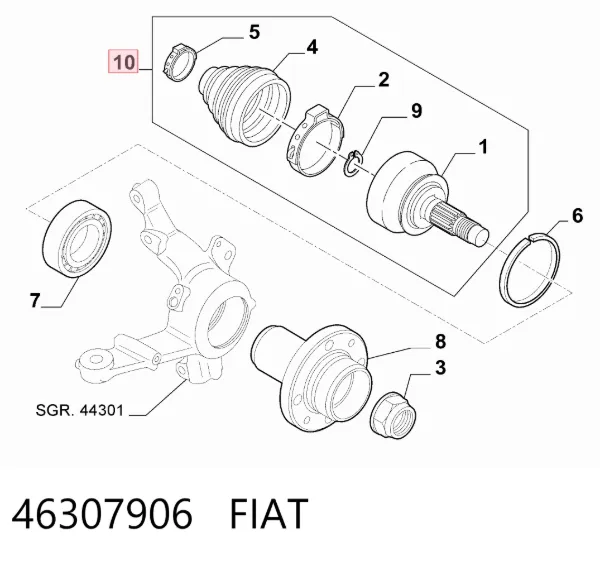 ШРУС наружный передний 46307906 Fiat/Alfa/Lancia