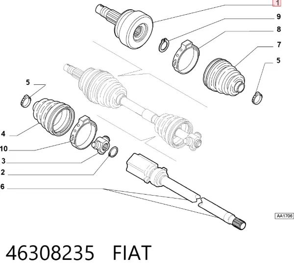 ШРУС наружный передний 46308235 Fiat/Alfa/Lancia