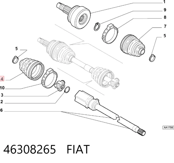 Пыльник ШРУСа внутренний 46308265 Fiat/Alfa/Lancia