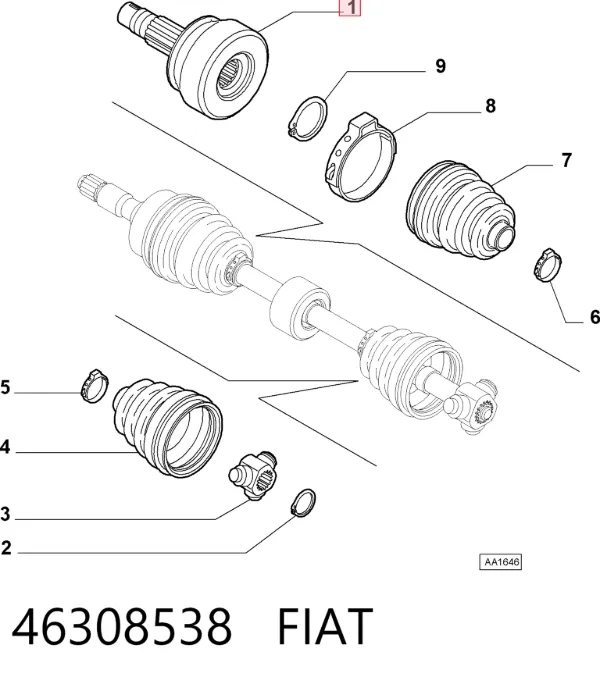 ШРУС наружный передний 46308538 Fiat/Alfa/Lancia