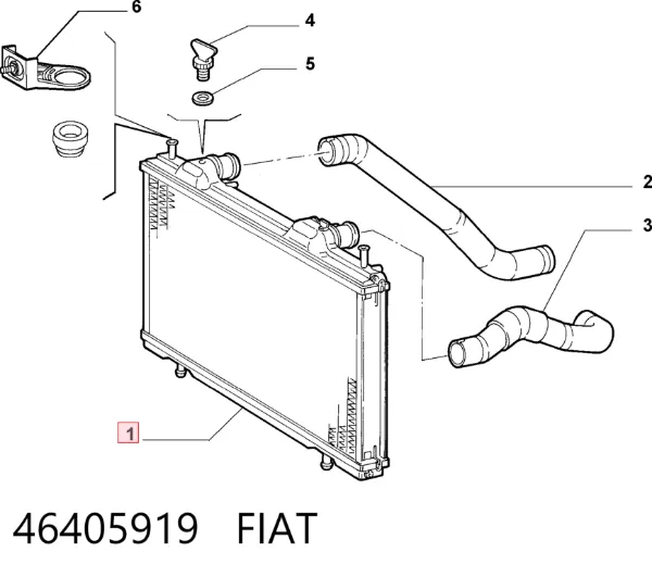 Радиатор 46405919 Fiat/Alfa/Lancia
