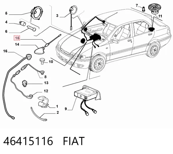 Шток антенны 46415116 Fiat/Alfa/Lancia