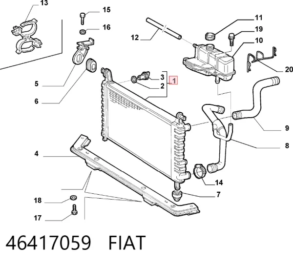 Радиатор 46417059 Fiat/Alfa/Lancia