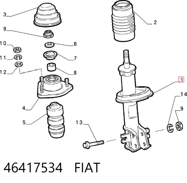 Амортизатор передний 46417534 Fiat/Alfa/Lancia