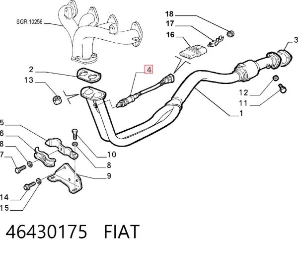 Датчик кислорода до катализатора 46430175 Fiat/Alfa/Lancia