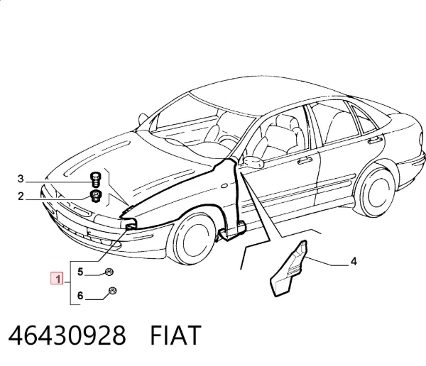 Крыло переднее правое 46430928 Fiat/Alfa/Lancia