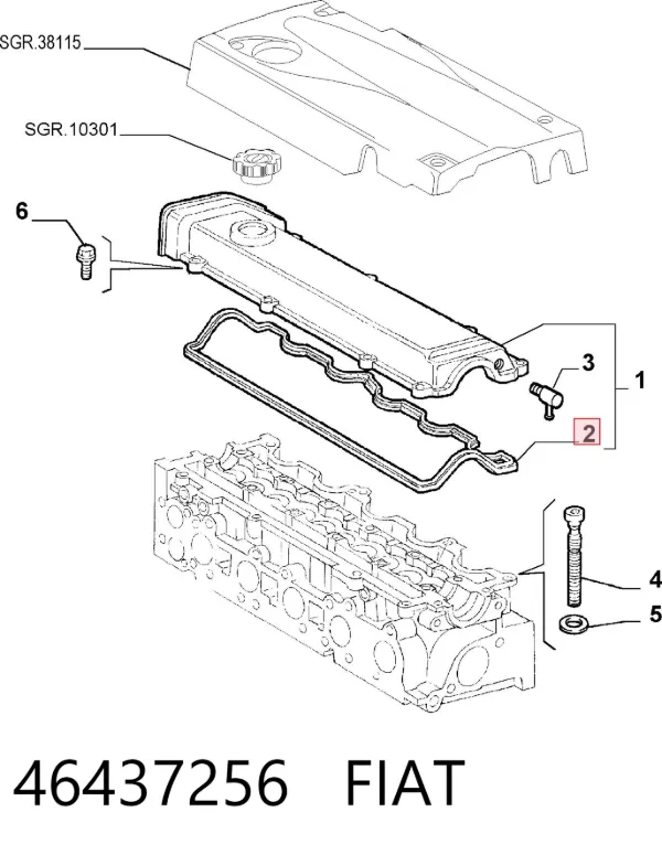 Прокладка клапанной крышки 46437256 Fiat/Alfa/Lancia