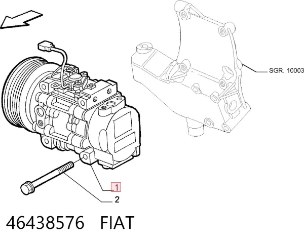 Компрессор кондиционера 46438576 Fiat/Alfa/Lancia