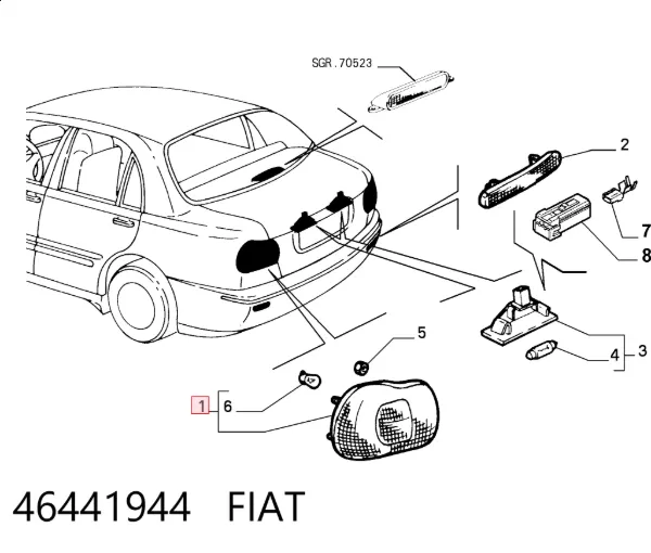 Задний фонарь 46441944 Fiat/Alfa/Lancia