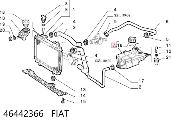 Бачок системы охлаждения 46442366 Fiat/Alfa/Lancia