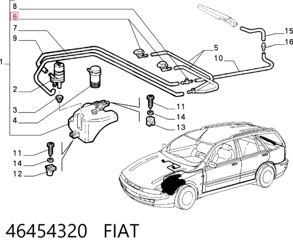 Форсунка омывателя 46454320 Fiat/Alfa/Lancia