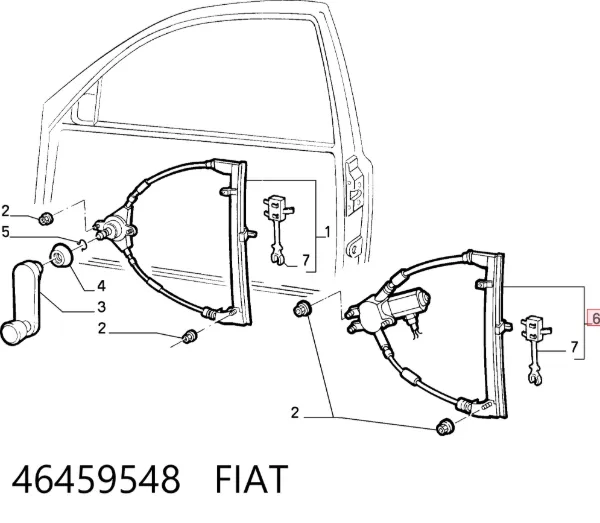 Стеклоподъемник передней левой двери 46459548 Fiat/Alfa/Lancia