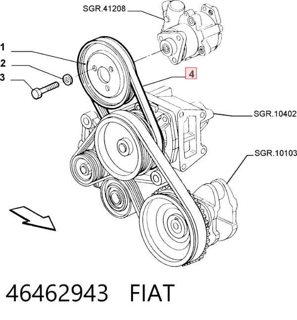 Ремень генератора 46462943 Fiat/Alfa/Lancia
