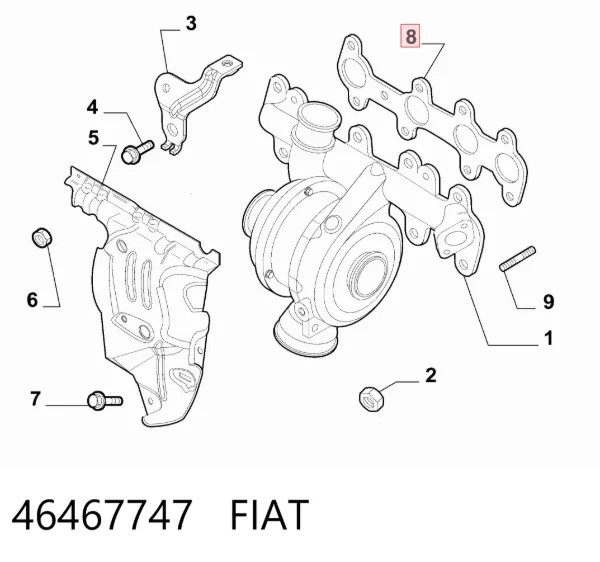 Прокладка коллектора 46467747 Fiat/Alfa/Lancia