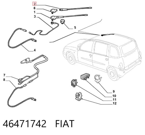 Шток антенны 46471742 Fiat/Alfa/Lancia