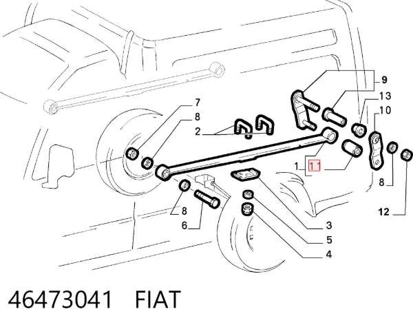 Сайлентблок задней рессоры задний 46473041 Fiat/Alfa/Lancia